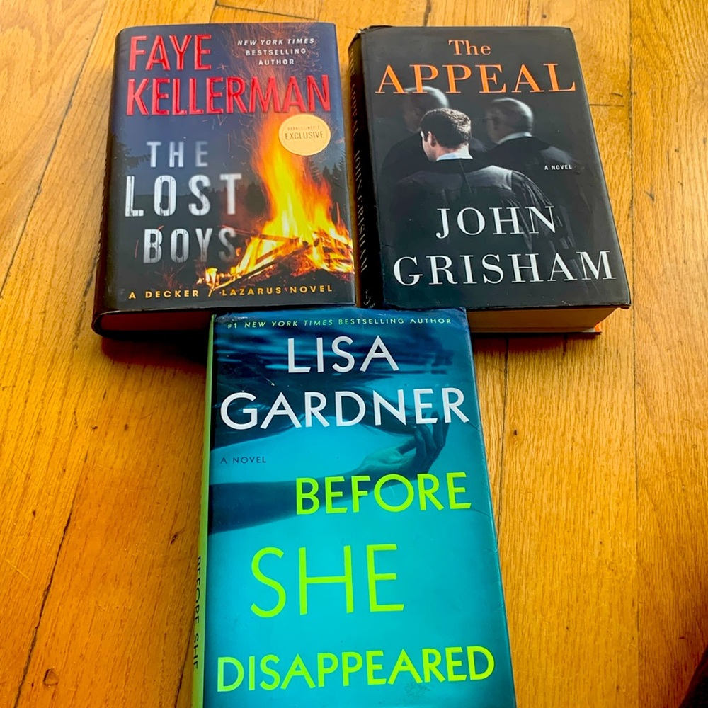 3 hardcover thrillers. Kellerman, Grishman and Kellerman